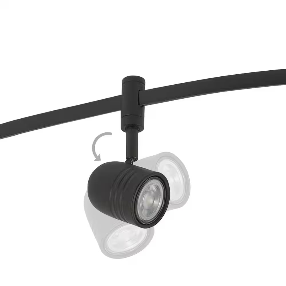 Flex Track 8 Ft. Bronze LED Ceiling Mounted Hard Wired Track Lighting Kit with Pinhole Head