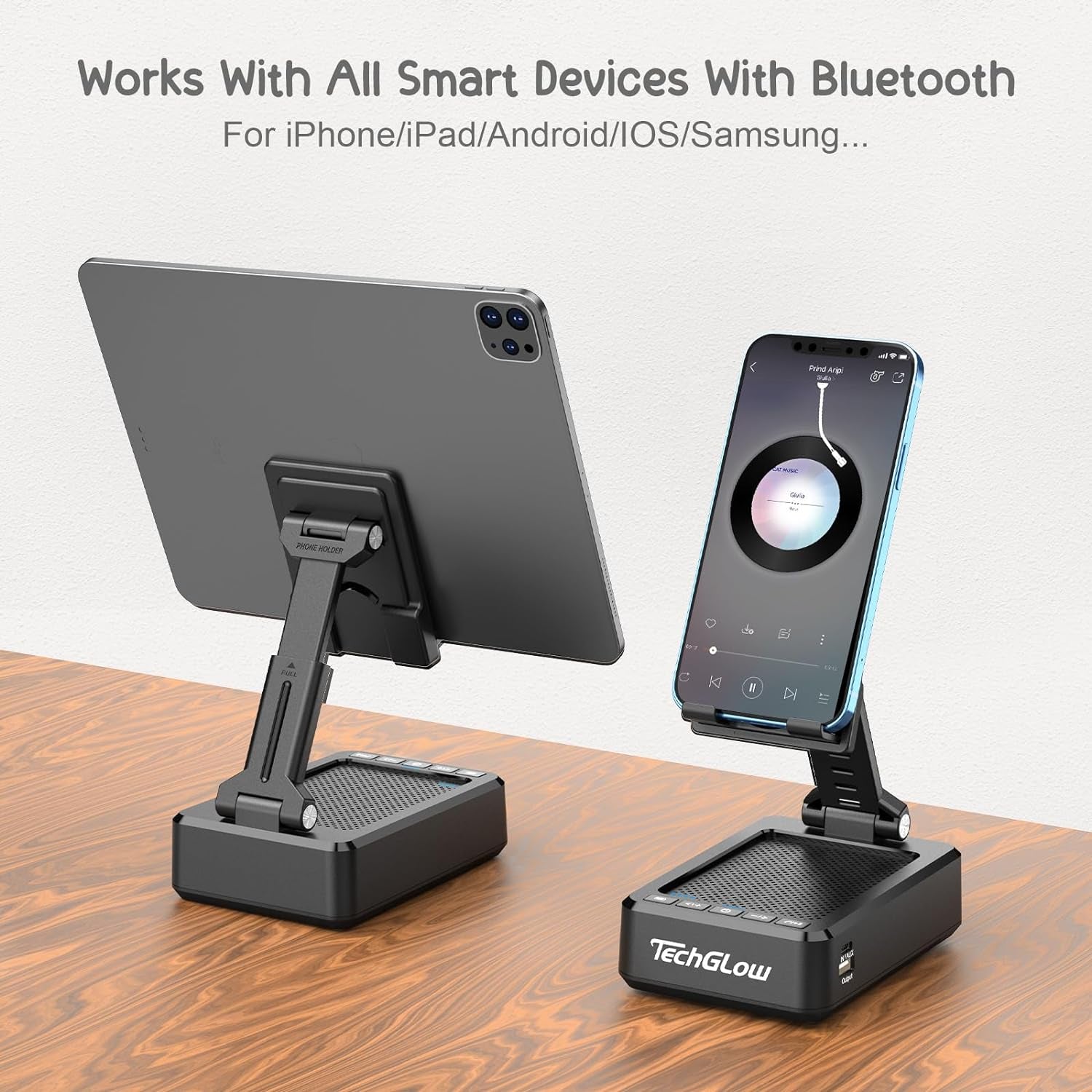 Foldable Cellphone Stand with Bluetooth Speaker & Power Bank, Gift for Men Women