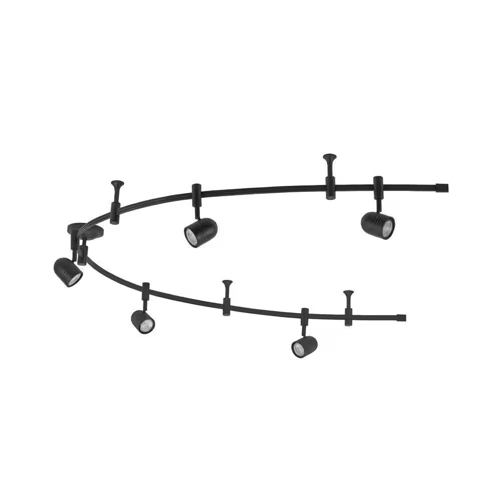 Flex Track 8 Ft. Bronze LED Ceiling Mounted Hard Wired Track Lighting Kit with Pinhole Head