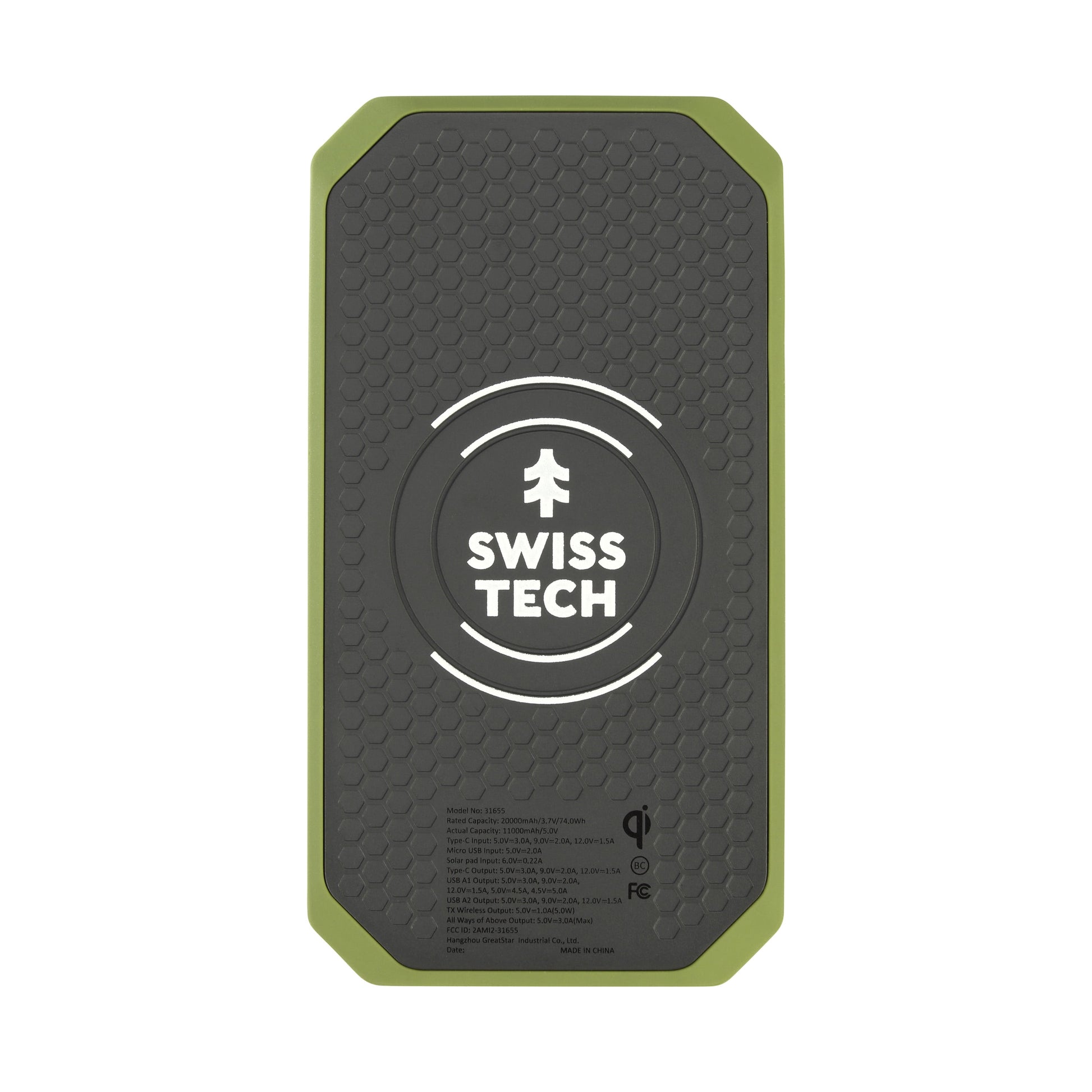 Wireless Power Bank, 20000 Mah, Built-In Flashlight, Charging Pad, IP54 Weatherproof, Travel Ready