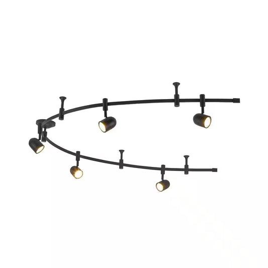 Flex Track 8 Ft. Bronze LED Ceiling Mounted Hard Wired Track Lighting Kit with Pinhole Head