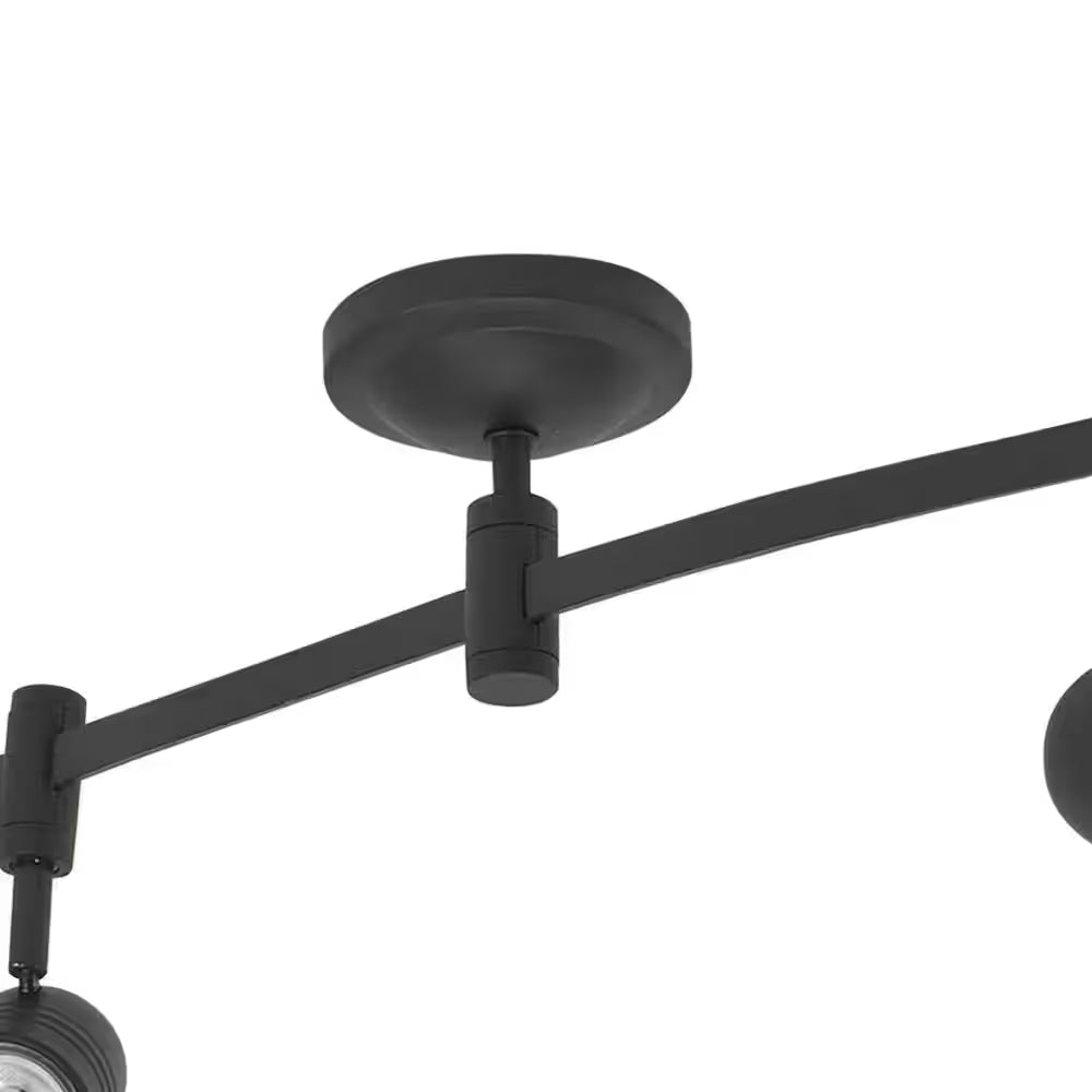 Flex Track 8 Ft. Bronze LED Ceiling Mounted Hard Wired Track Lighting Kit with Pinhole Head