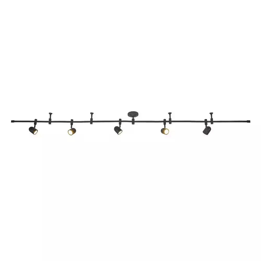 Flex Track 8 Ft. Bronze LED Ceiling Mounted Hard Wired Track Lighting Kit with Pinhole Head