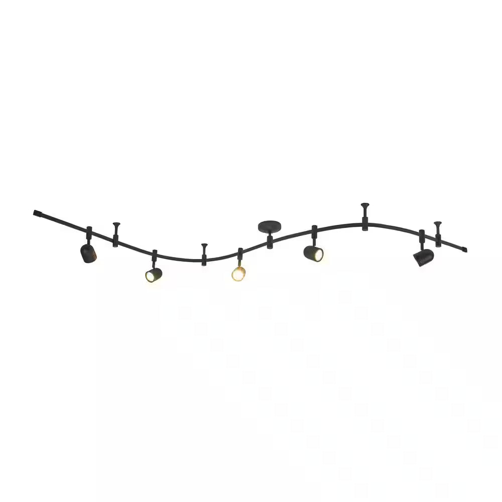 Flex Track 8 Ft. Bronze LED Ceiling Mounted Hard Wired Track Lighting Kit with Pinhole Head